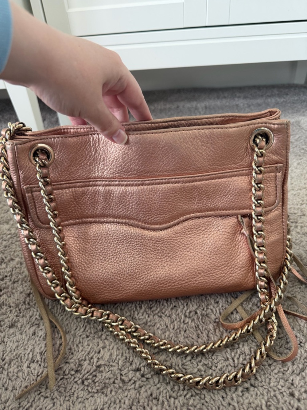 Rebecca Minkoff rose gold metallic leather handbag - Picture 8 of 9
